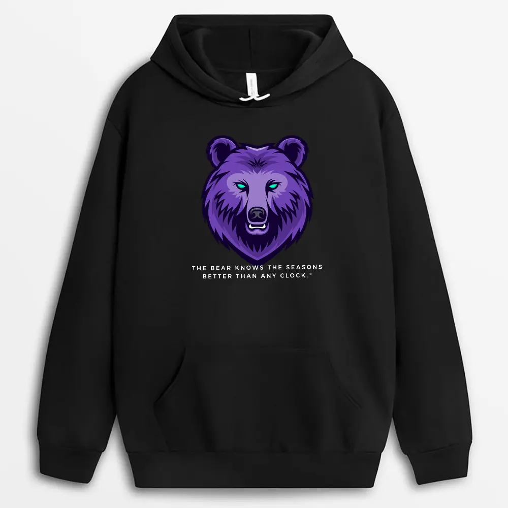 The Bear Knows The Seasons Better Than Any Clock Pgaxtee Hoodie - Black